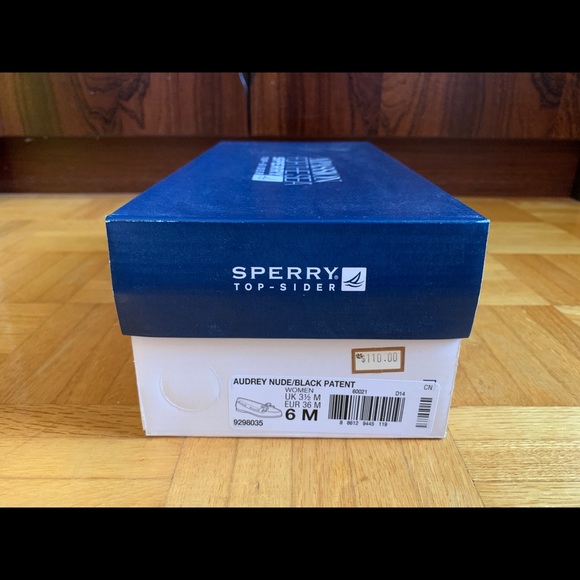 Sperry Top Sider Boat Shoe Flat Beige Black Gold 6 - Picture 13 of 16